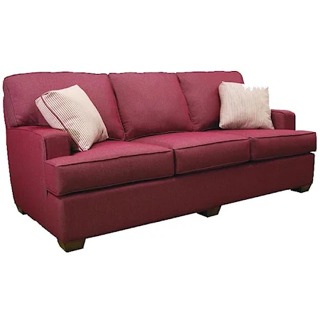 Contemporary Sofa with Track Arms and Block Feet